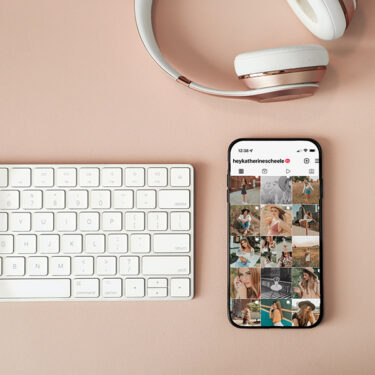 cell phone with social media displayed